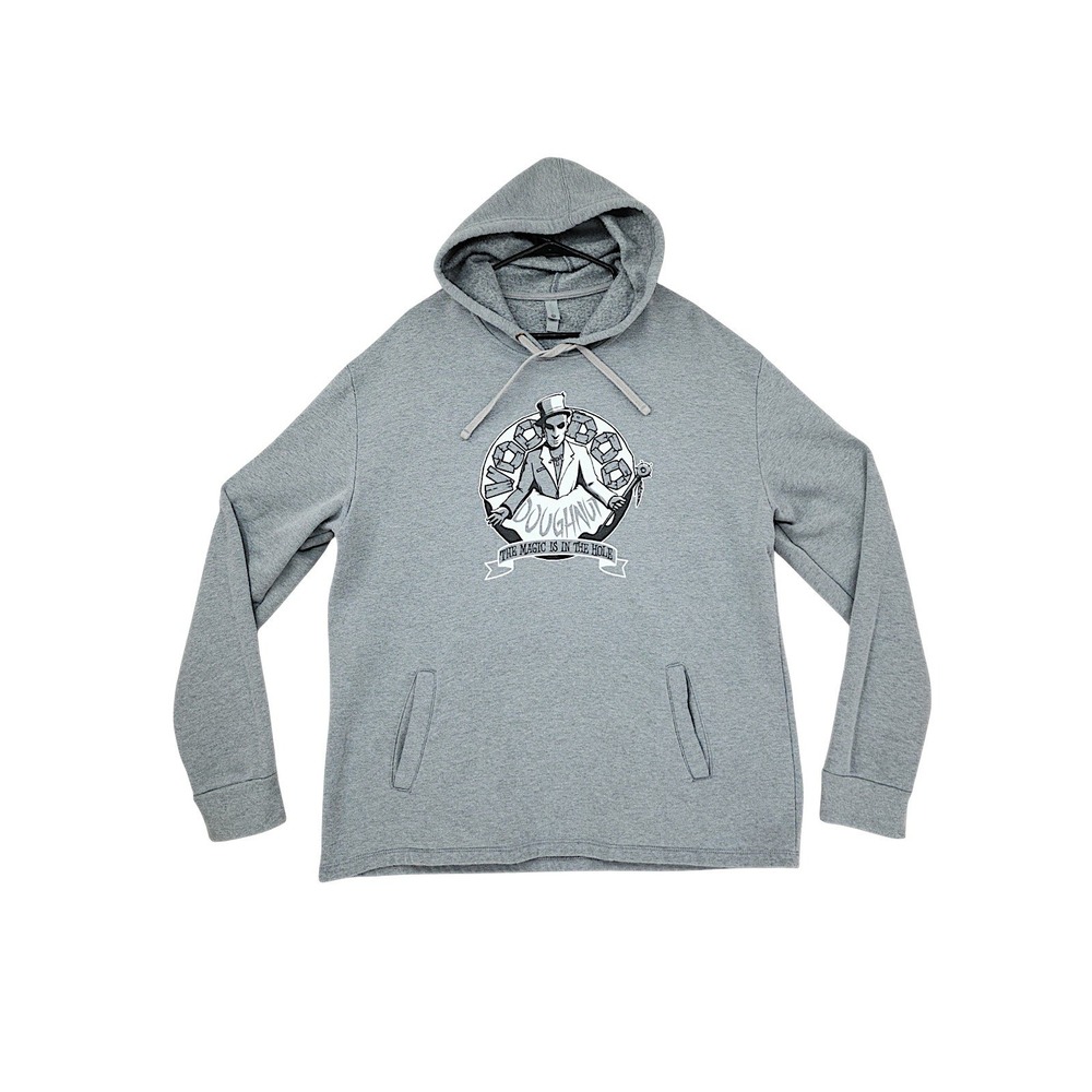 Voodoo Doughnut Hoodie XL Mens Gray Magic is in the Hole Graphic Pullover Oregon